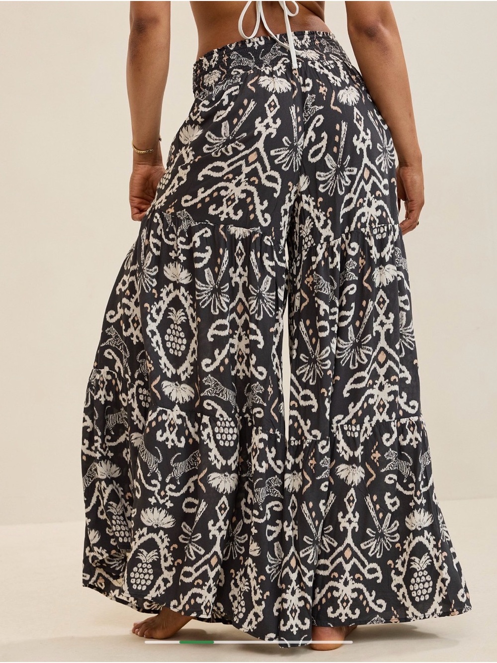 aerie Black & White Printed Wide-Leg Pants - Picture 2 of 3